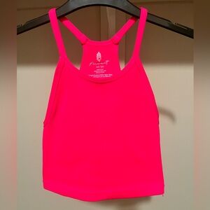 Vibrant Pink Crop Top with Racerback Design